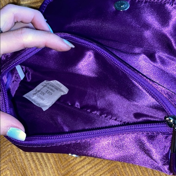 (CLOSET CLOSING FINAL SALE) NWT Younique Purple Satin Chain Clutch or Purse - Picture 6 of 7